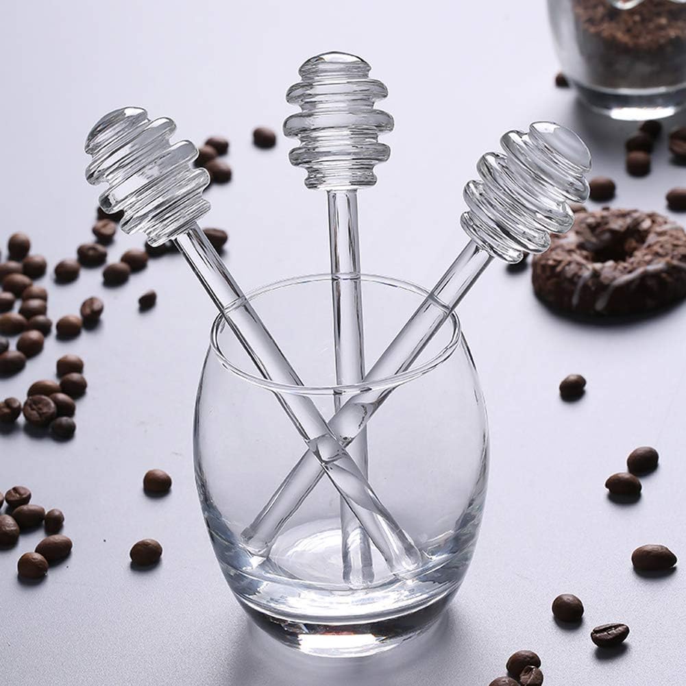 Honey Dipper Sticks Glass Honey Spoon 2PCS Honey Dipper Sticks Stirring Sticks Clear Glass Stirrers 6 Inch Honey Dipper Honey Spoon Stick For Honey - View #2