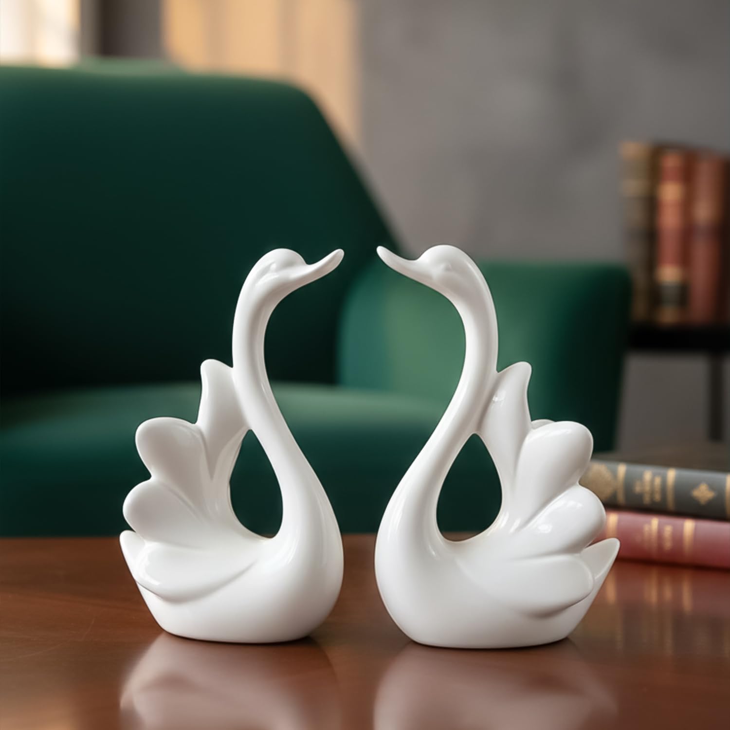 Ekhasa Nostrae Cute Swan Couples Show Pieces for Home Decor Bed Room Decorative Items | Romantic Love Showpieces Gift Item for Valentines Day-image-18