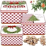 CYJJYZ Weihnachtsdose 3er Set, Weihnachtskeksdosen Mit Deckel, Weihnachten Plätzchendose, Metalldosen Weihnachten, Weihnachtsdeko, Weihnachtsgebäckdosen, für Kekse, SüßIgkeiten, Geschenke, Gebäck