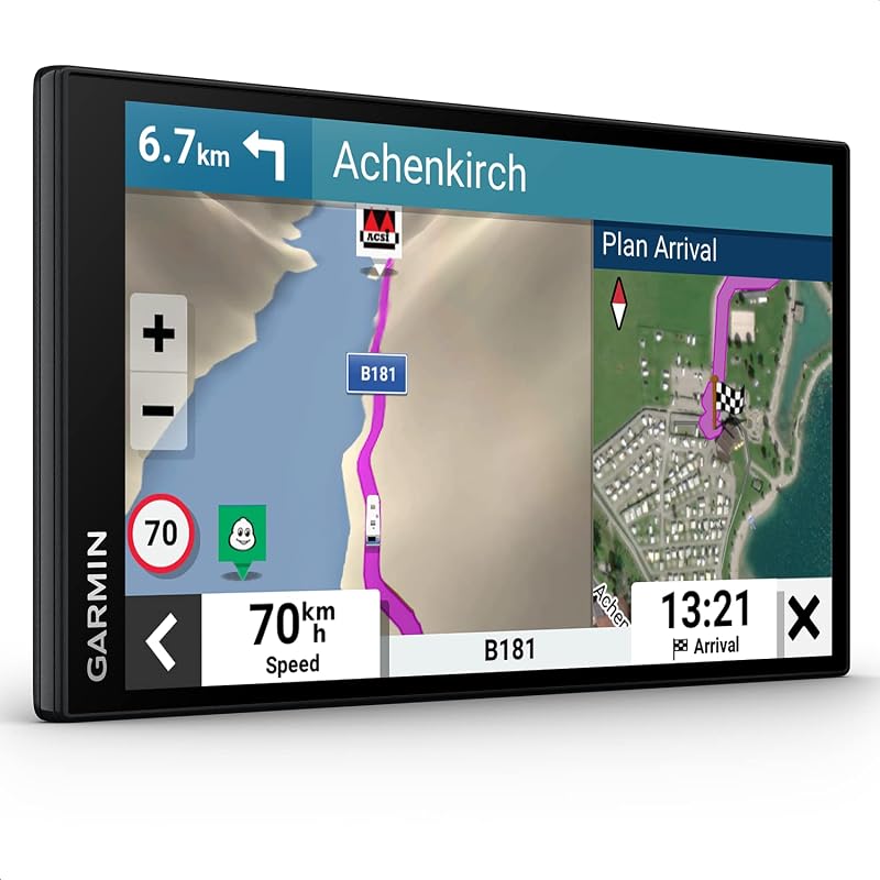Garmin Camper 795 MT-D Caravan/Motorhome GPS Sat Nav, 7" display, EU maps, Custom Routing, Road Warnings,Digital Traffic, Birdseye Direct Satellite Imagery (Renewed)