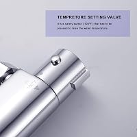VOLTGY Termosztátos Zuhany Csaptelep Króm Sárgaréz 38°C Hőmérséklet Szabályozás 5