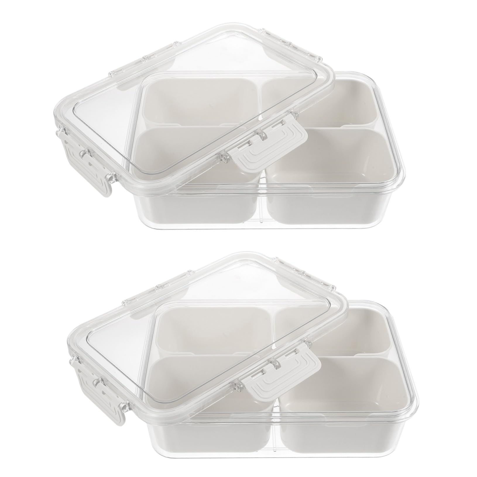 Plateau divisé réutilisable transparent ABOOFAN pour assortiments de fruits secs