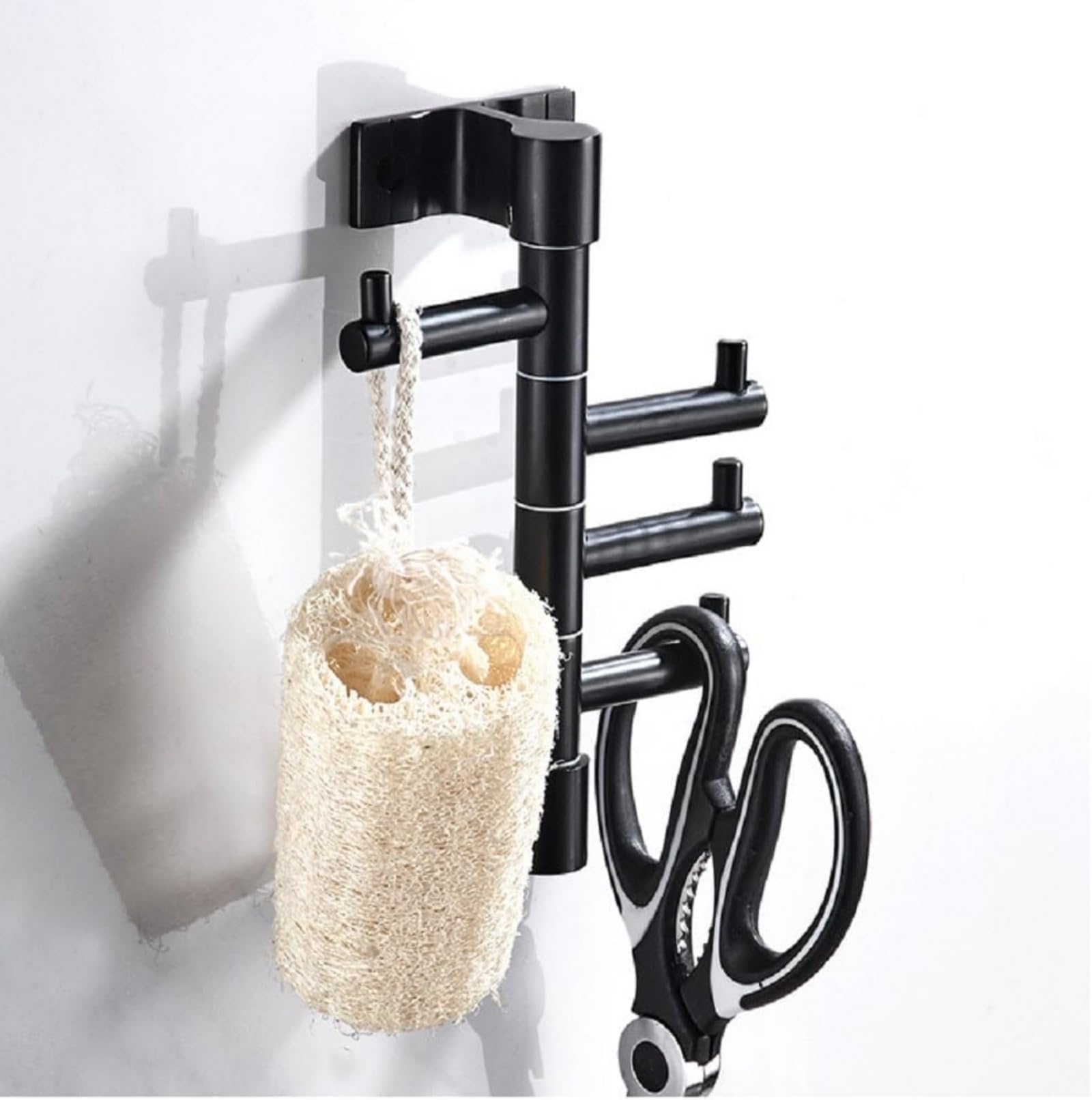Swivel Towel Hooks Wall Coat Rack with 3 Arms - Image 4