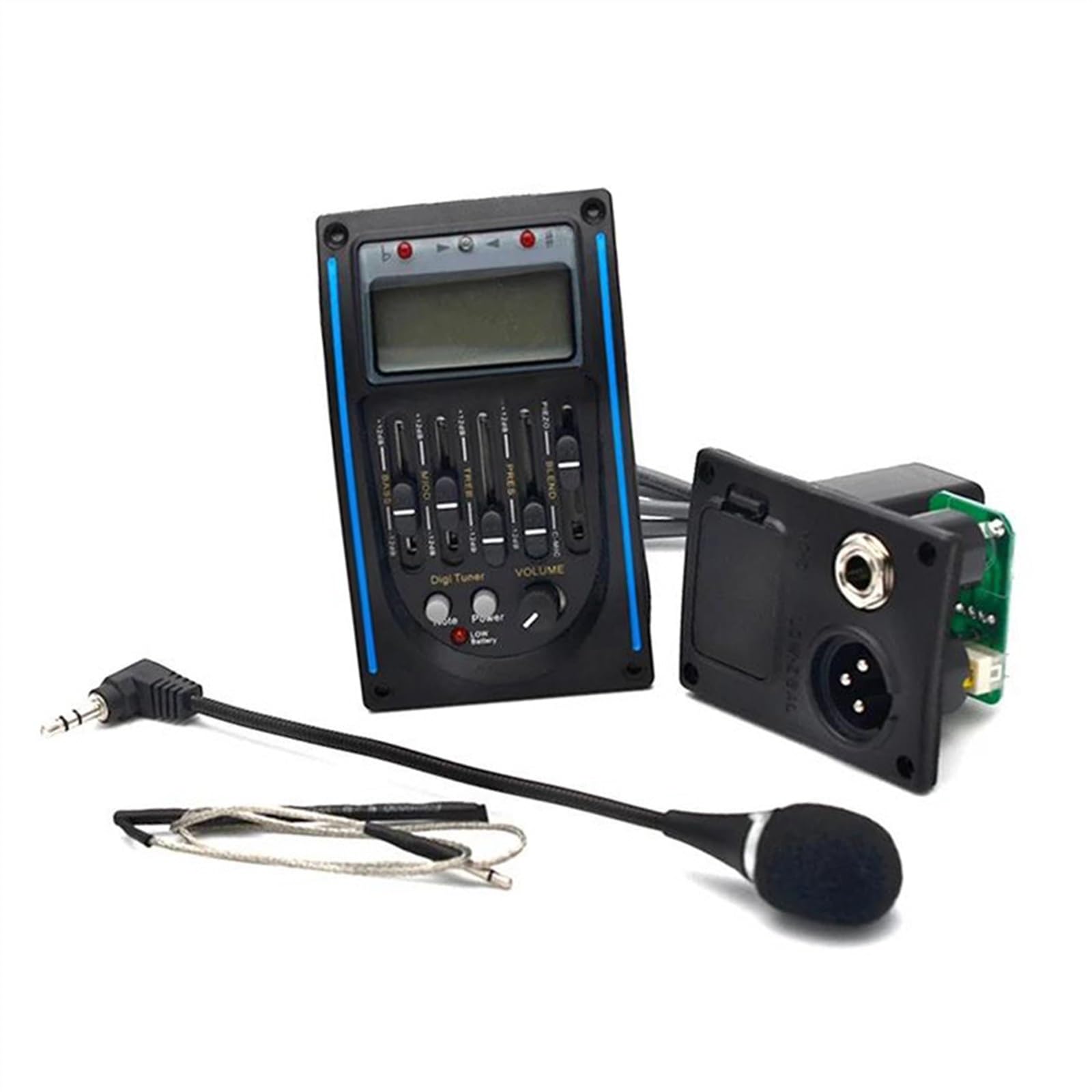 acoustic guitar pickup kit Acoustic Guitar Pickup,5 Band EQ Equalizer Guitar Preamp Piezo Pickup Tuner With Plastic Electronics Material