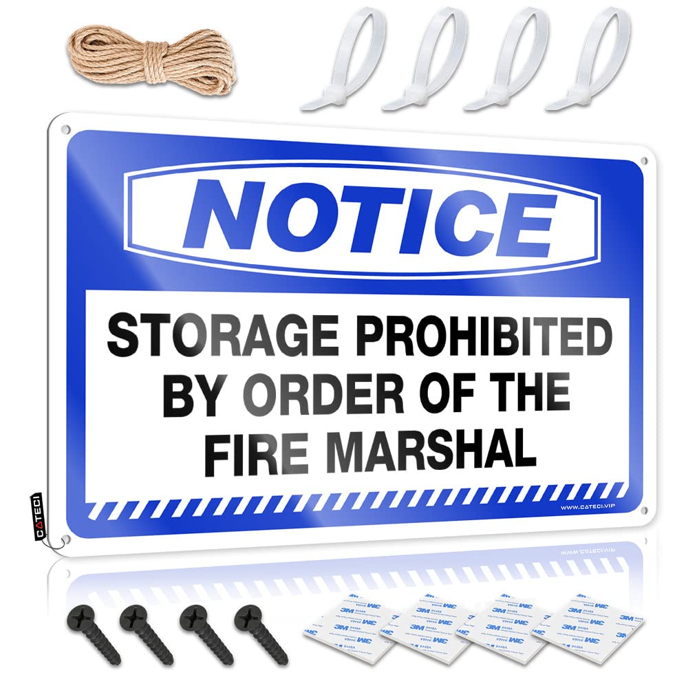 HELIOFORGE Funny Sign Decor Notice Storage Prohibited By Order Of The Fire Marshal Tin Sign Bar Sign Metal Funny Signs For Home Bar(30X40CM)