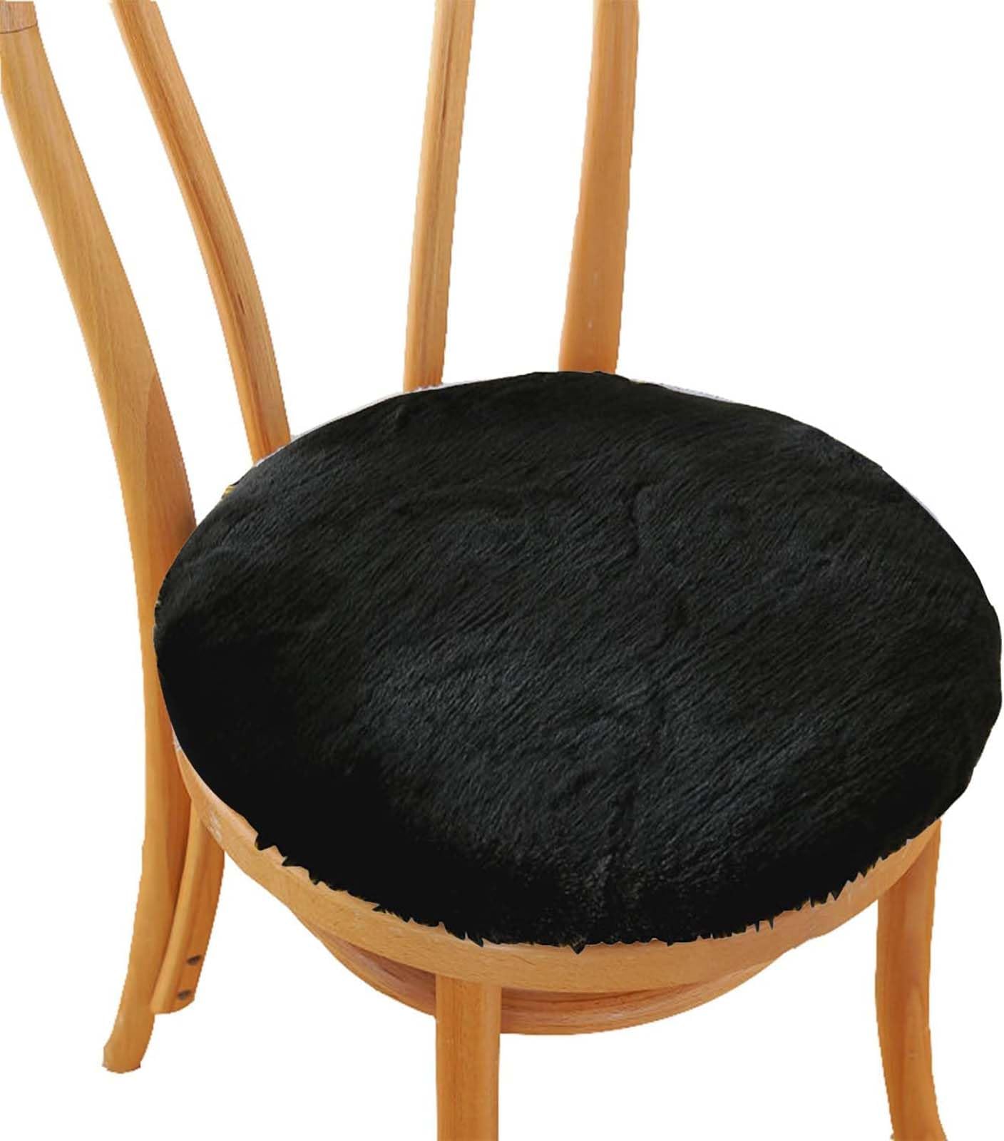 Coussin de chaise rond fausse fourrure lot de 2 pour éliminer l'inconfort des chaises dures
