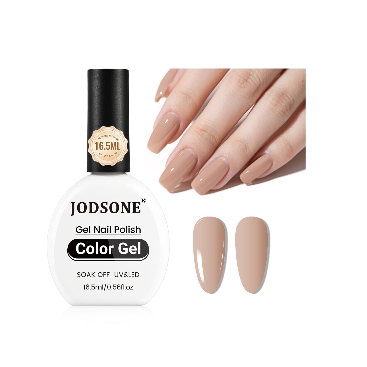 JODSONE 16.5ml Flesh Color Gel Polish U V Soak Off Nail Lacquer for Professional Manicures at Home Light Nude Nail Color for French Natural Nail Art