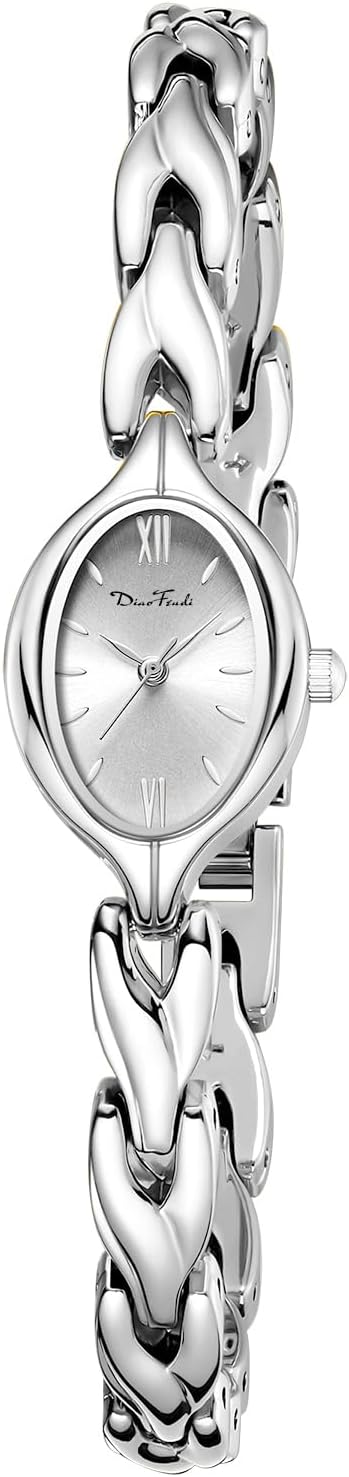 Diaofendi Vintage Oval Bracelet Gift Watch for Women, Retro Quartz Wristwatch with Waterproof Stainless Steel Band and Adjustment Tool, Elegant for Everyday & Special Occasions