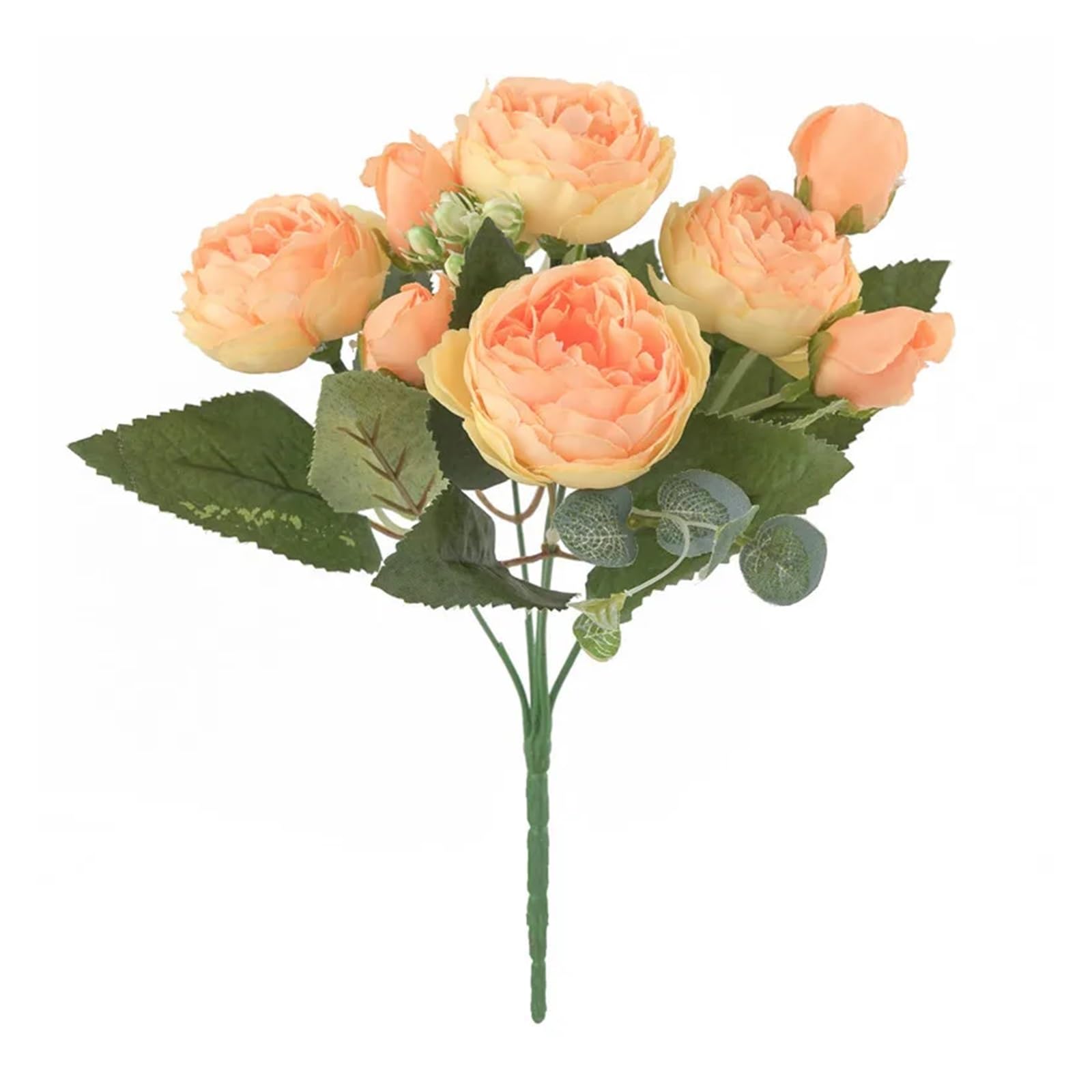 Fleurs artificielles dans un vase bouquet de mariée roses jaunes simulation