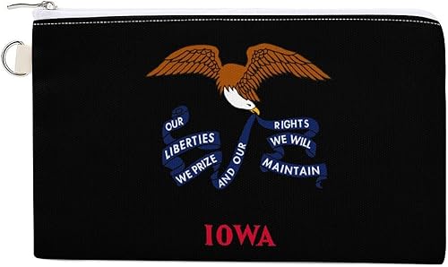 Miniatura 1 de Monedero con la bandera del estado de Iowa a la moda, lindo bolso de maquillaje para teléfono celular, cartera de mano para mujeres y hombres