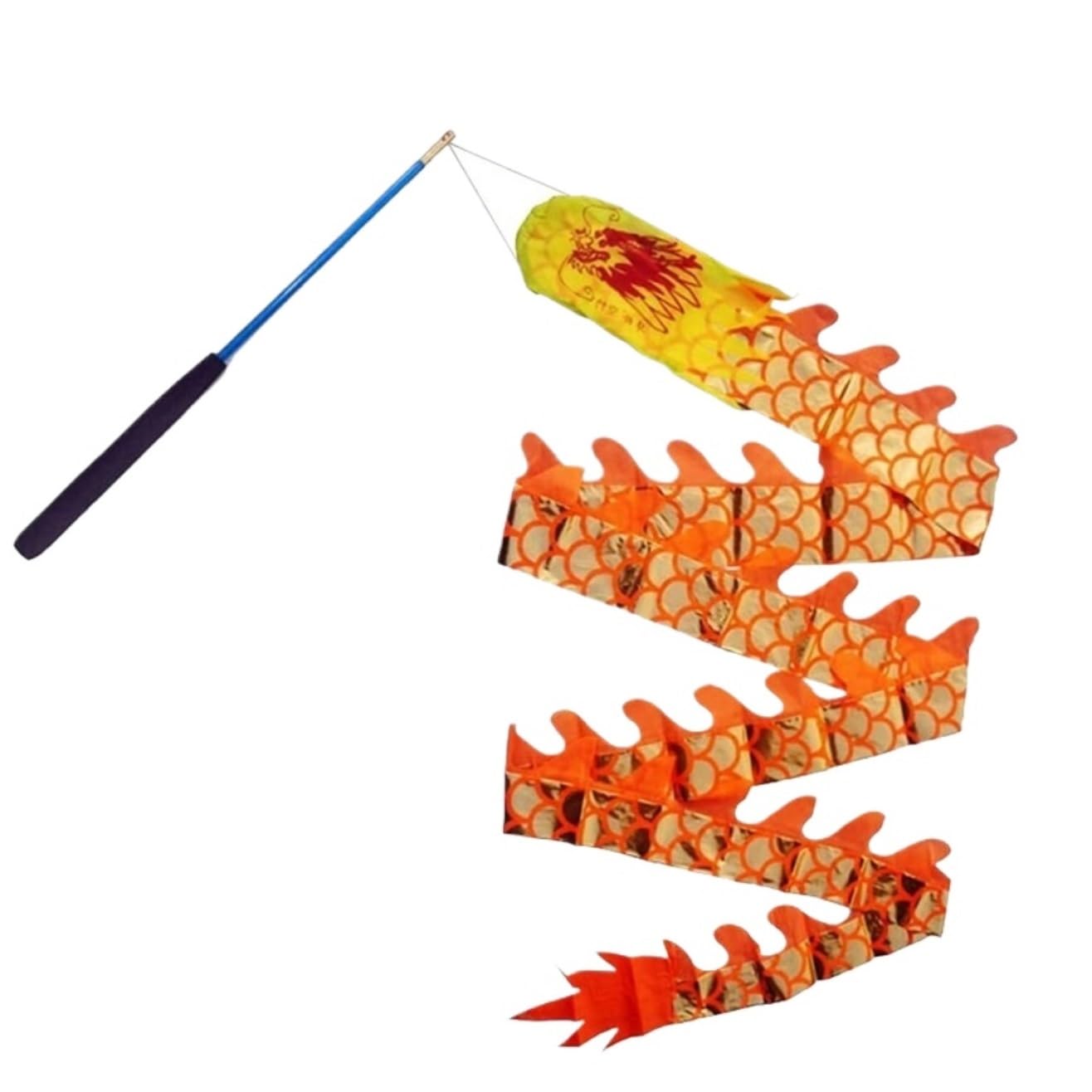 BJfhRH Outdoor Sports Traditional Dragon Silk Flowy Spinning Shaking Poi Practice Ribbon Streamer Festival Celebration(9.8 ft)