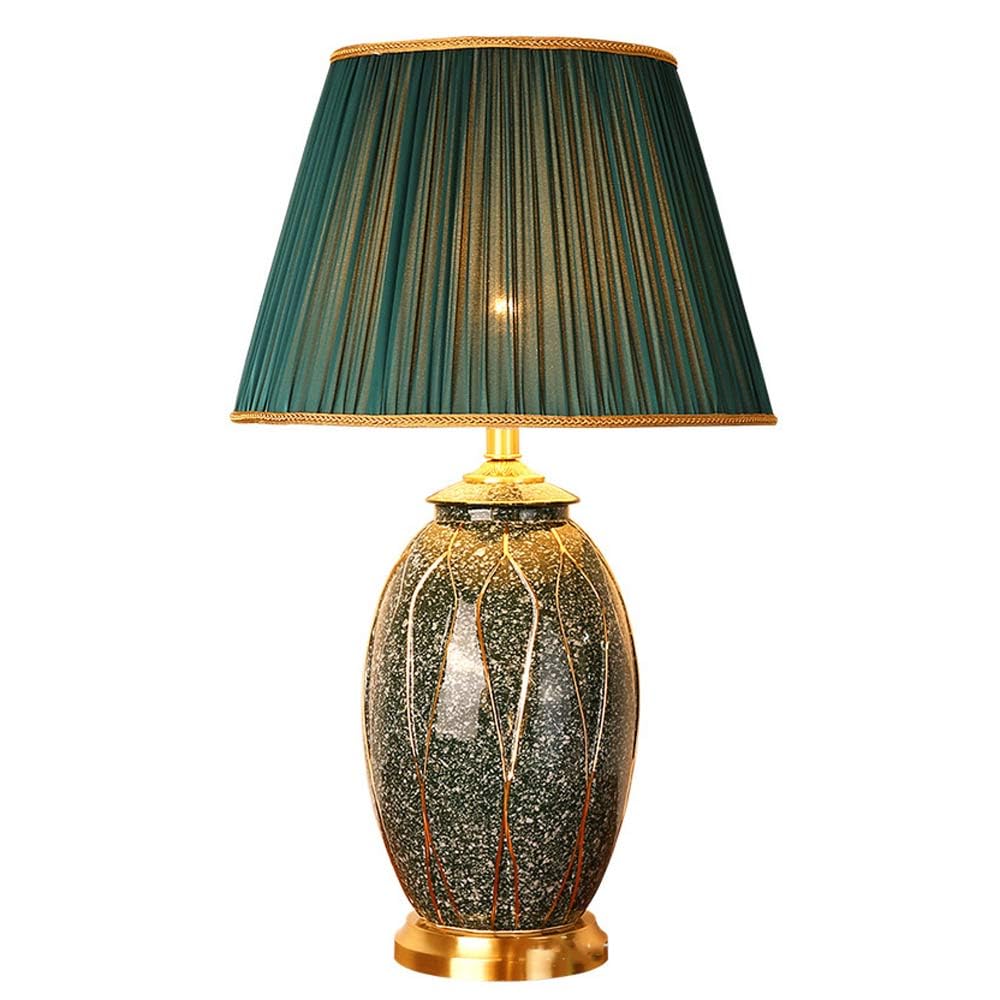 Lampada da tavolo in ceramica dorata dipinta a mano da 26,7 pollici, per camera da letto, soggiorno, casa, ufficio, scrivania, comodino, lampada da tavolo per camera da letto, soggiorno
