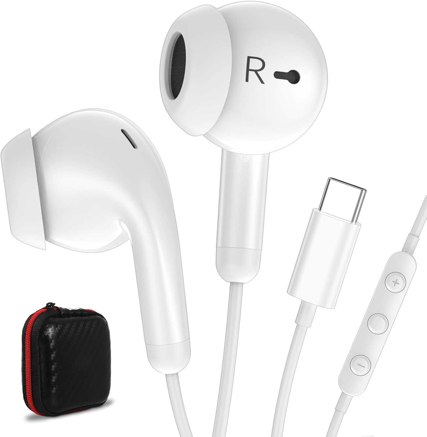 USB C Earbuds, USB Type-C Headphones for iPad 10th Generation iPhone 17 Pro 16 15 Plus iPad 11th Gen A16 Air 6 Wired Earphones with Microphone Volume Control Noise Isolating HiFi Stereo Headset White USB C Earbuds, USB Type-C Headphones for iPad 10th Generation iPhone 17 Pro 16 15 Plus iPad 11th Gen A16 Air 6 Wired Earphones with Microphone Volume Control Noise Isolating HiFi Stereo Headset White
