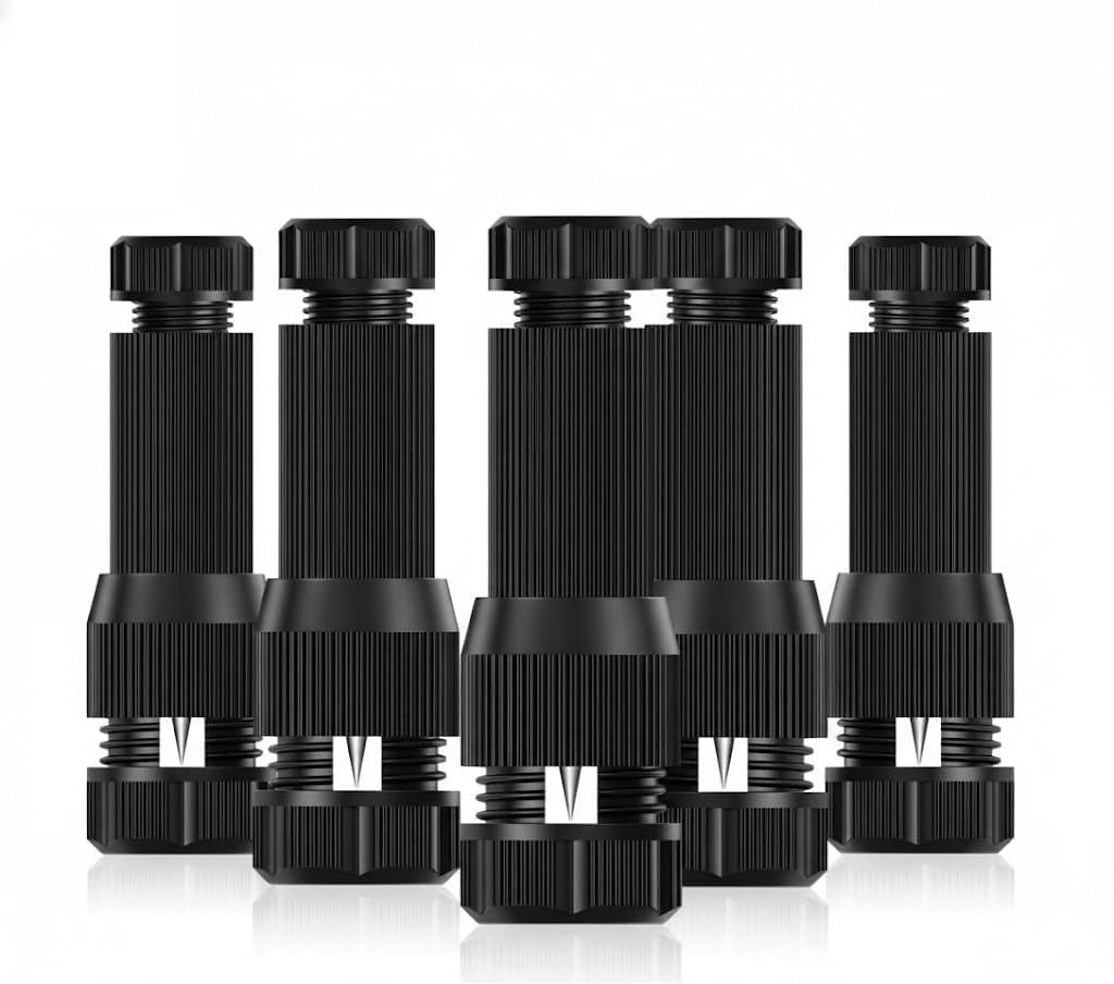 Waterproof Wire Connector IP65 Outdoor Cable Joint Connector 2 Pin Electrical Wire Connector for Garden Lights, LED Lights & Outdoor Wiring (Black) (Pack of 5)-image-42