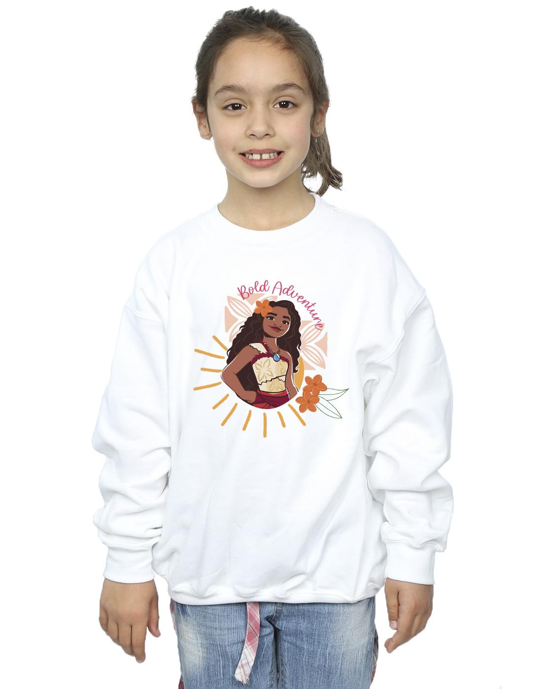 Disney Girls Moana Bold Adventure Sweatshirt White 5-6 Years
