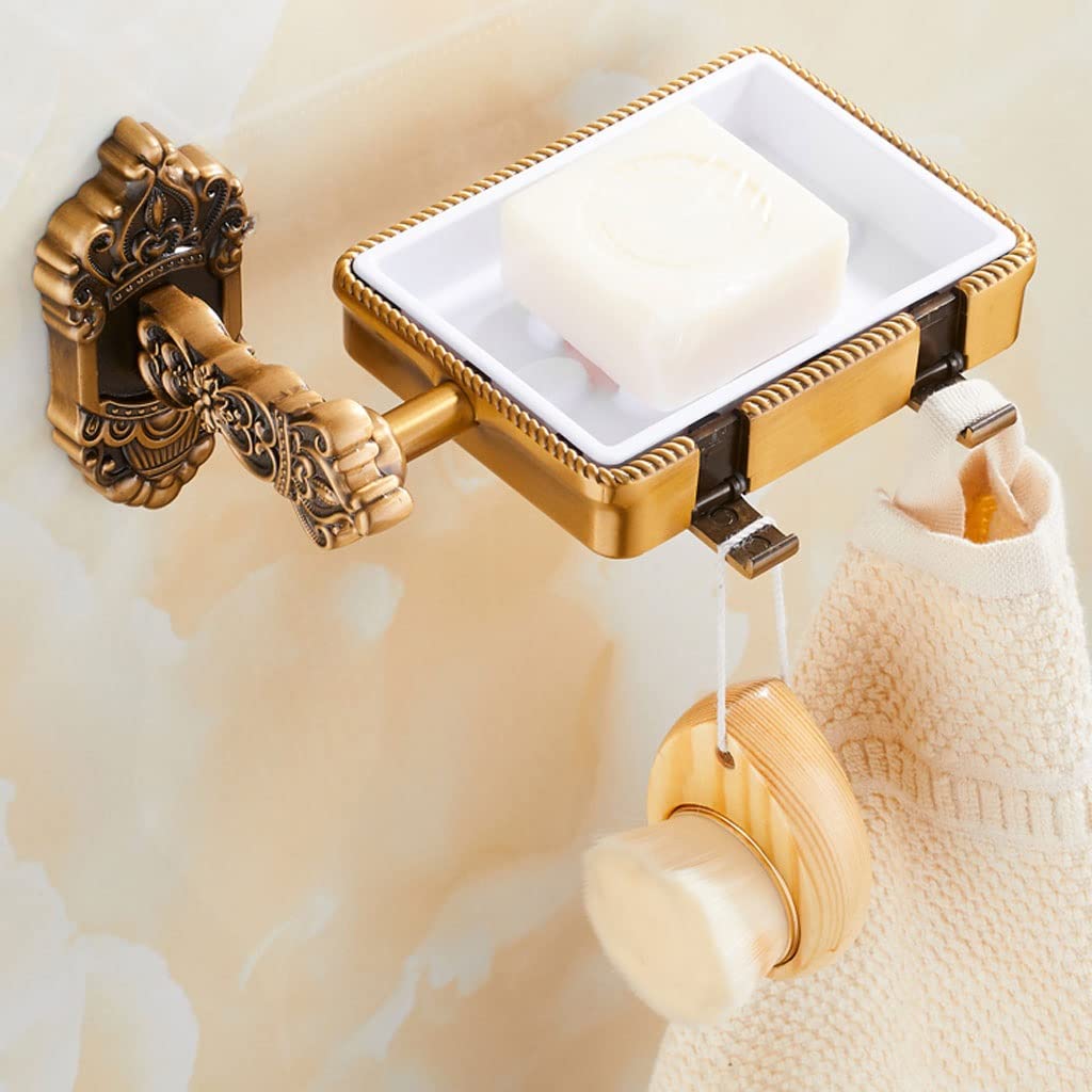 Jabonera Autodrenante Estilo europeo Tallado Punzón libre Montado en la pared Jabón de la pared Caja de lavabo interior Baño Cocina Simple Style Style Soap Hack Jabonera Jabonera Guardar (Color : B)