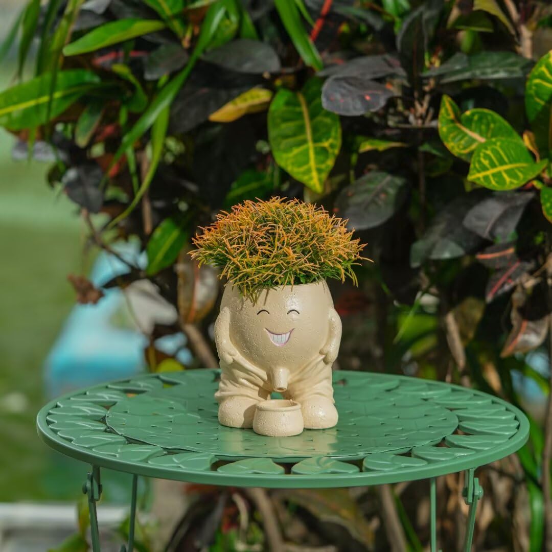 Maceta de cara sonriente con agujero de drenaje, bonitas macetas de cara de cactus divertidas macetas de oficina, juego de regalo novedoso, macetas suculentas únicas para plantas de interior