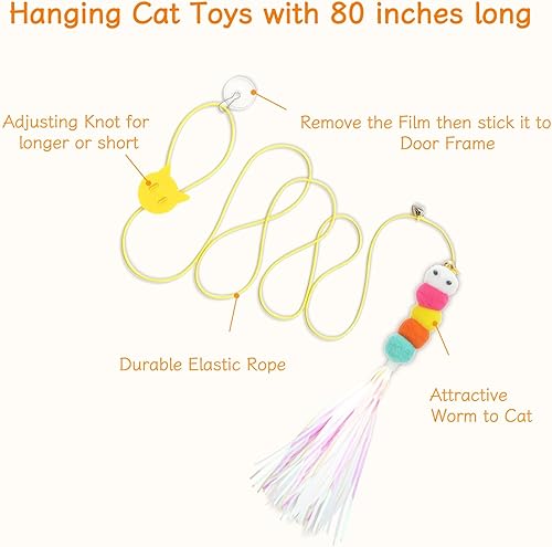 Miniatura 4 de Juguete interactivo de plumas para gatos, juguetes interactivos de plumas para gatitos, teaser para gatos de interior, juguetes reutilizables con