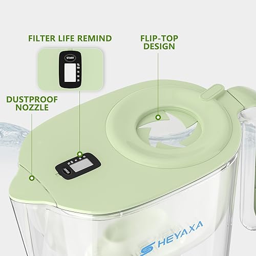 Miniatura 5 de Jarras de filtro de agua para agua potable y grifo, capacidad de 10 tazas, sin BPA, elimina flúor, cloro, plomo, productos químicos para siempre