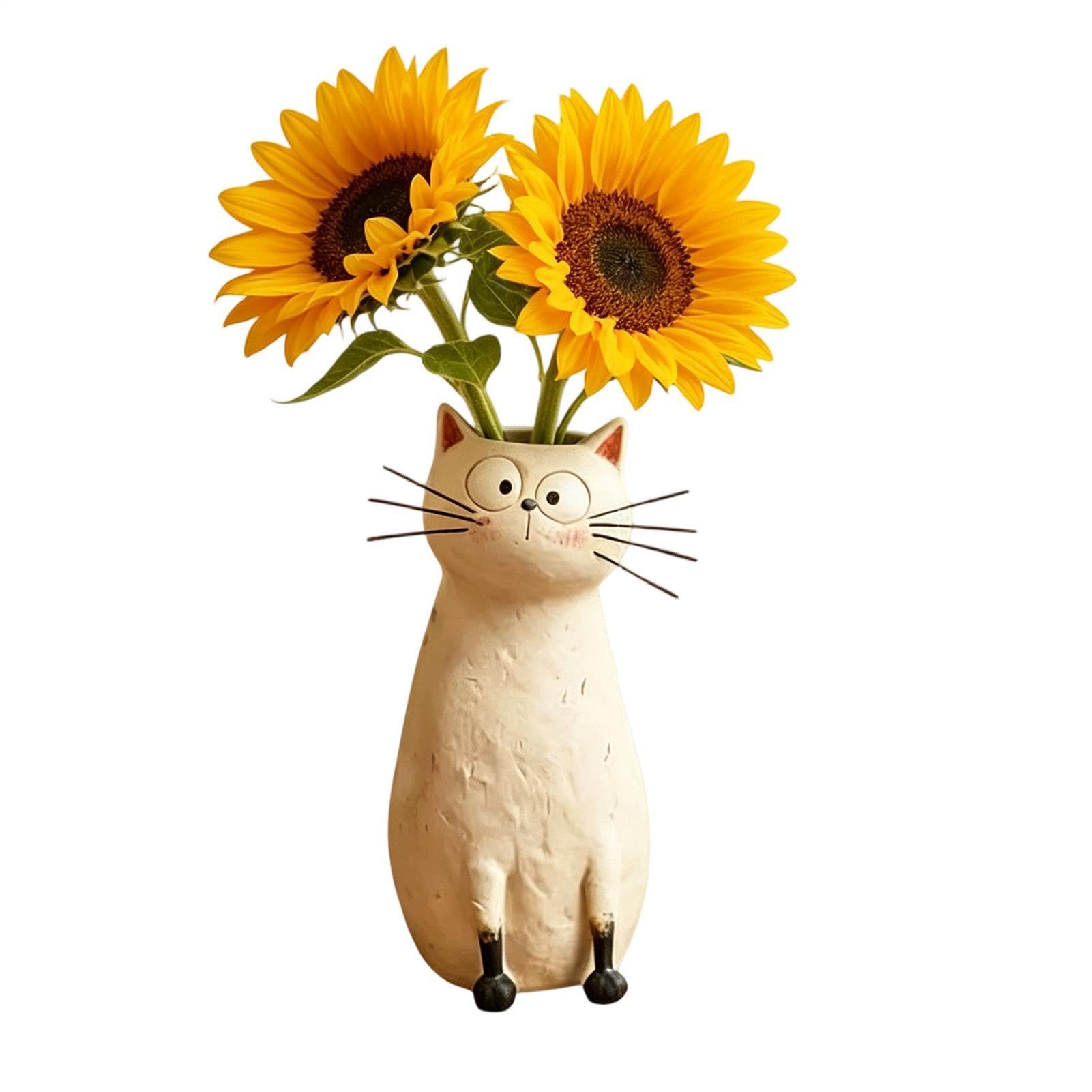 Jarrón para gatos bonito soporte de escritorio decorativo de resina