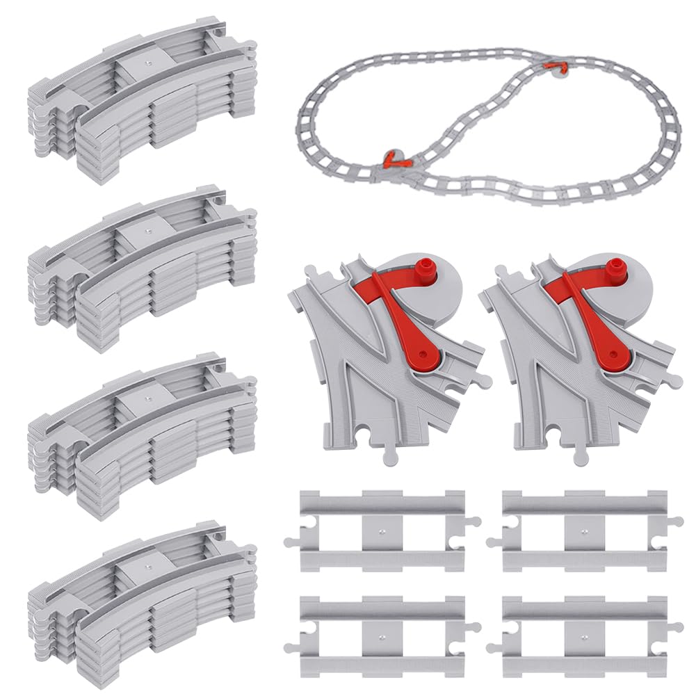 Set di 26 binari per treno per bambini, set di espansione per trail, City Railway Railway Rails, per bambini, giocattoli da costruzione, regali per ragazze e ragazzi