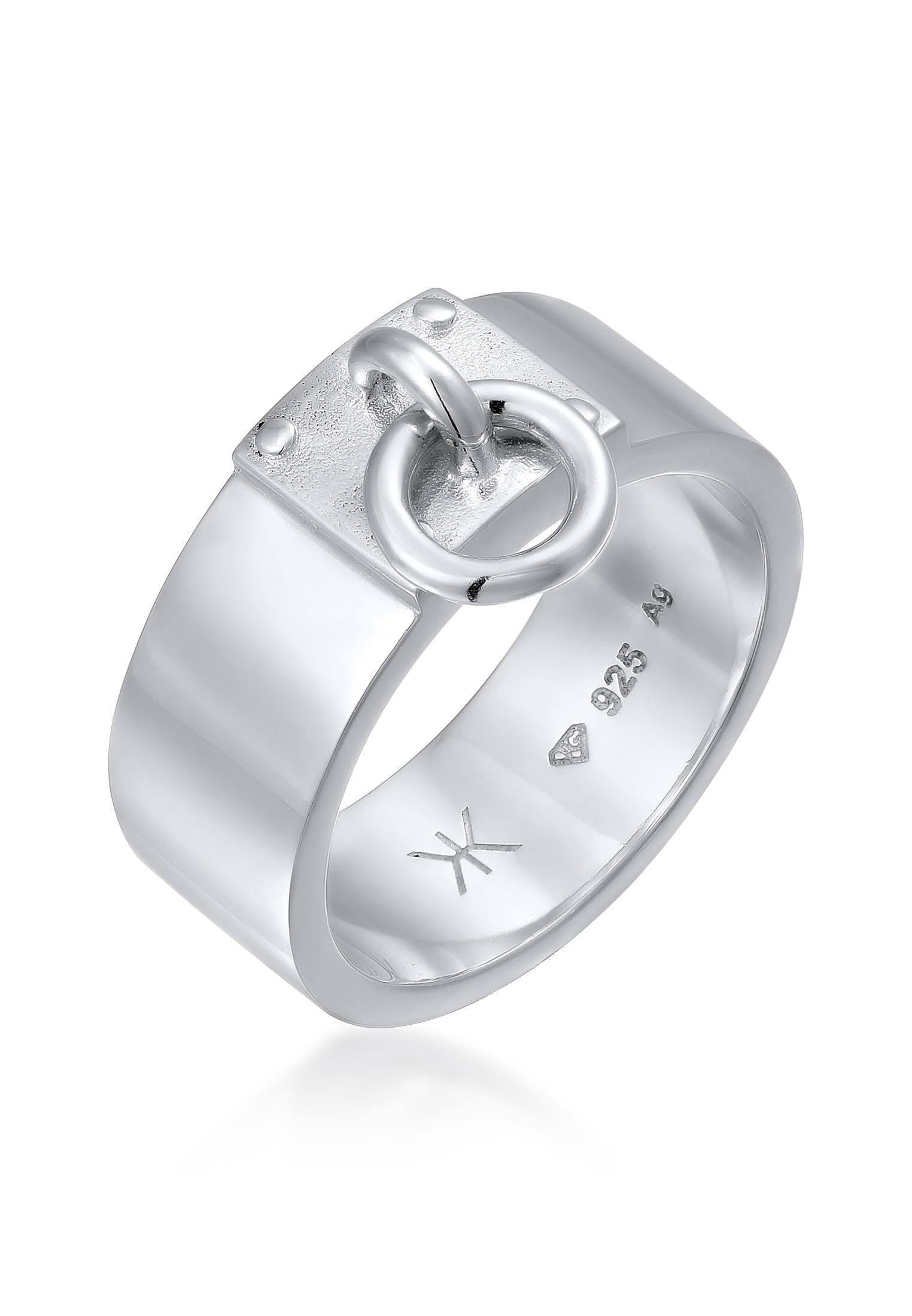 Kuzzoi Anillo de plata de ley 925 para hombre con diseño de junta tórica de plata de ley 925, anillo ancho para hombre en tamaño 60 – 66, 0607190424