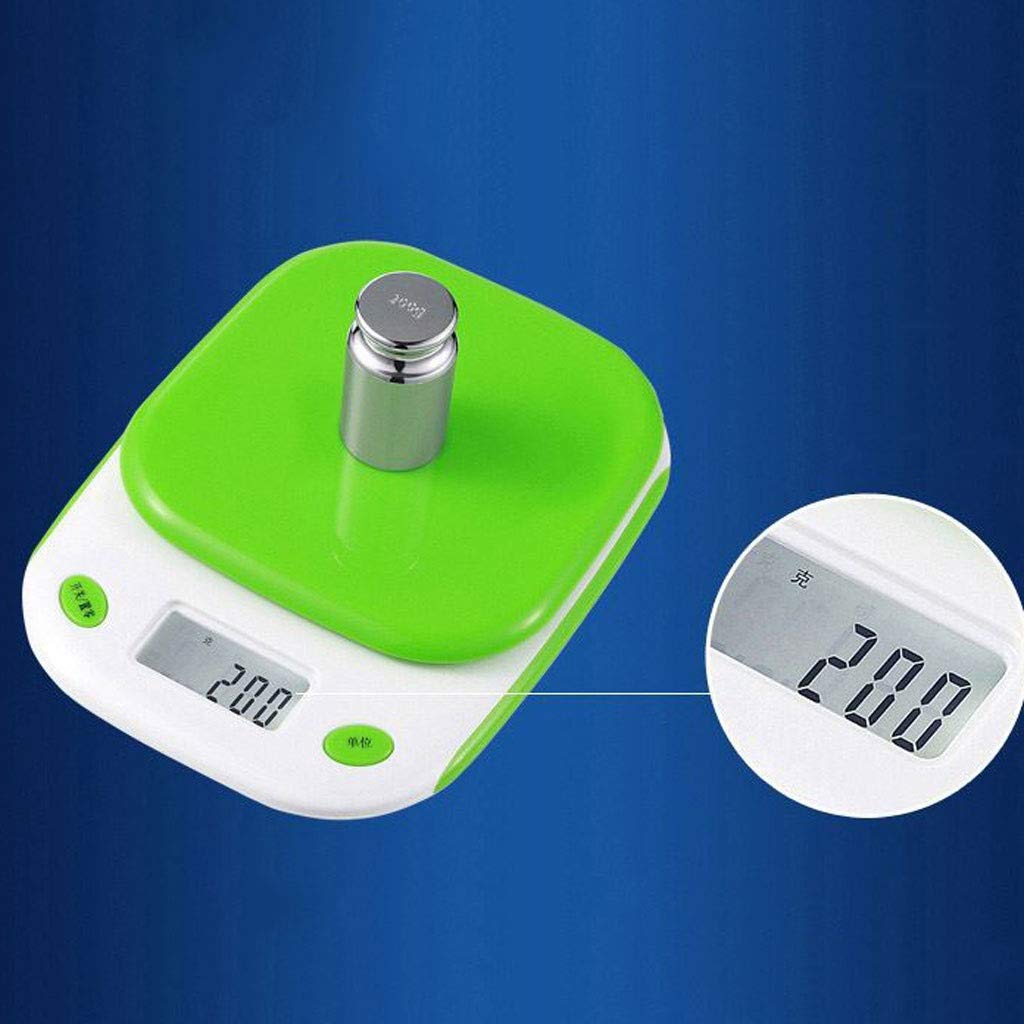 Balance électronique multifonctionnelle Mini tare avec écran LCD pour la cuisson des fruits et légumes (couleur : vert 3 kg/0,1 g) (rose 3 kg/0,1 g).