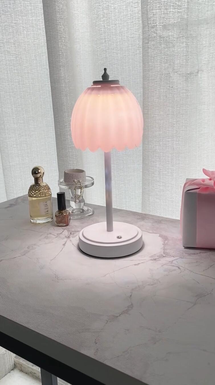 Image of Shenmoyl Rechargeable Table Lamp with 5200mAh Battery & Touch Control - 3 Adjustable Color Temperatures, Cordless Dimmable Table Light for Bedroom, Office Desk, Nightstand(Creamy Pink, 1 Pack