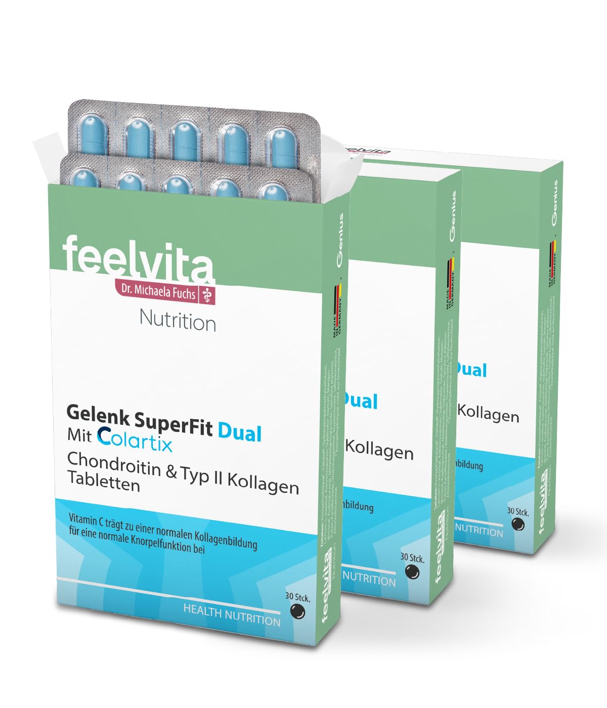 Feelvita Nutrition Gelenk-SuperFit Dual Tabletten 1 Monatsvorrat (30 Tabletten)