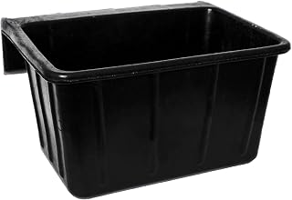Rubber Hook Over Feeder Heavy Duty Mountable Livestock & Pet Feed Bucket Manger Feeder Trough - 15 Litre