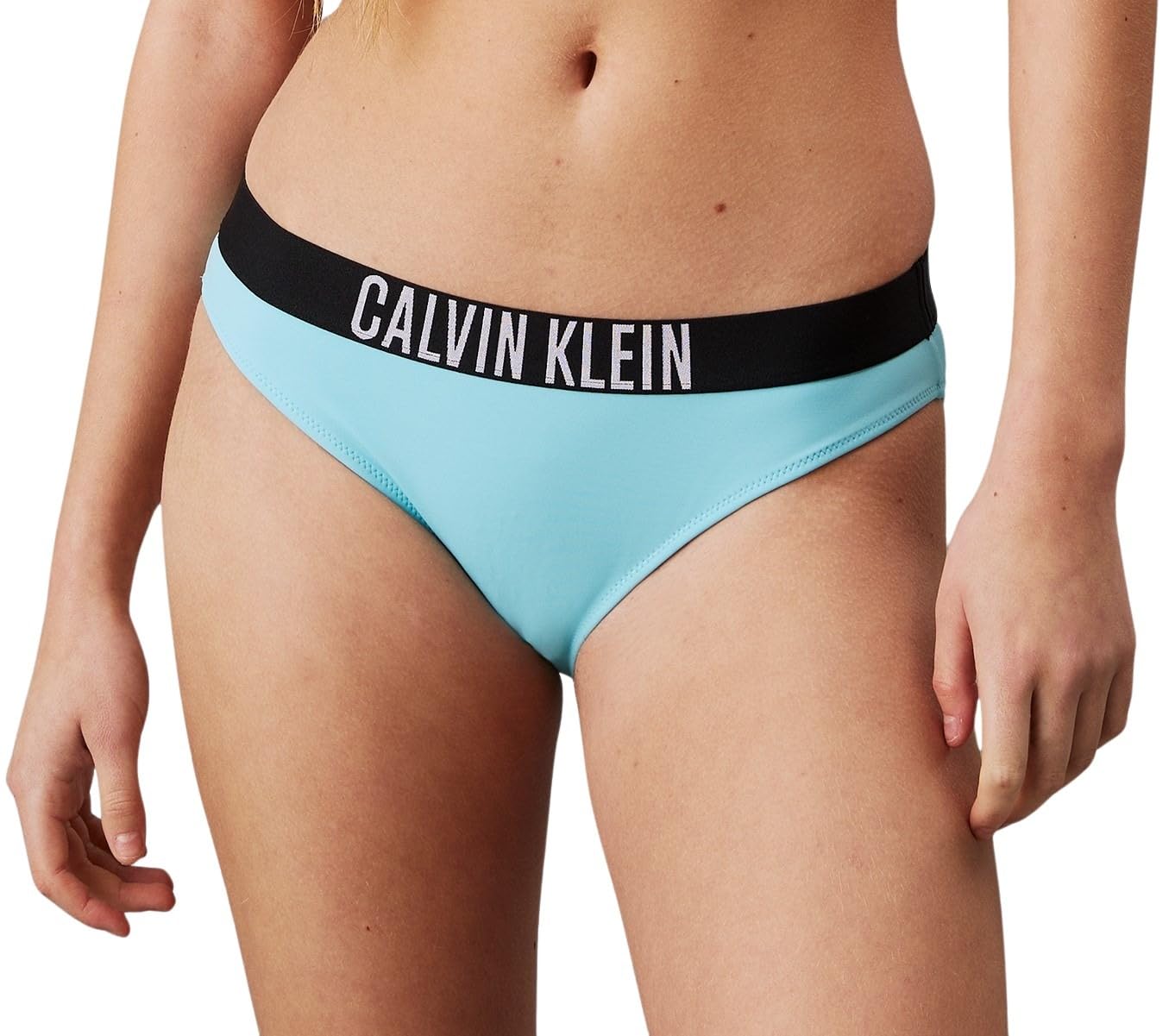 Calvin Klein Women's Nylon Stretch Bikini Bottoms, Blue (Blue Punch), XS