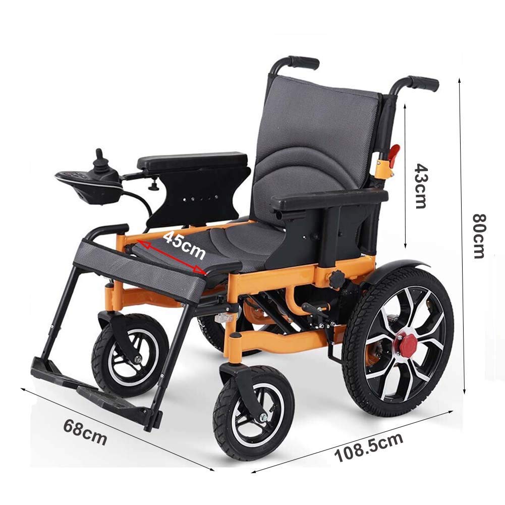 Heavy Duty Elektryczny wózek inwalidzki, składany, lekki, mobilny skuter, wygodny, do domu, na zewnątrz, gotowe do siedzenia 45 cm, łożysko ładunkowe 100 kg, P