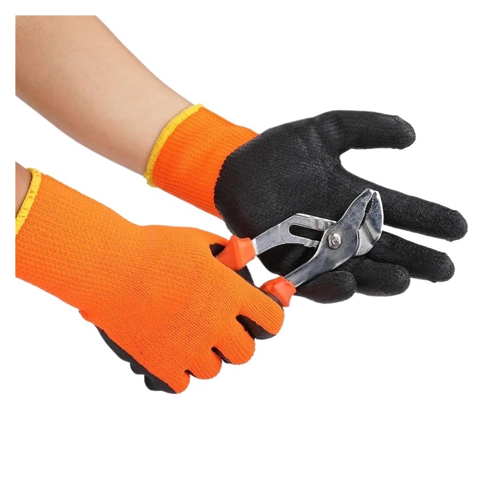 Générique Gants de travail imperméables, antidérapants thermiques, enduits caoutchouc Latex, for la réparation du jardin, sécurité des constructeurs, hiver, 5 paires(Waterproof S)