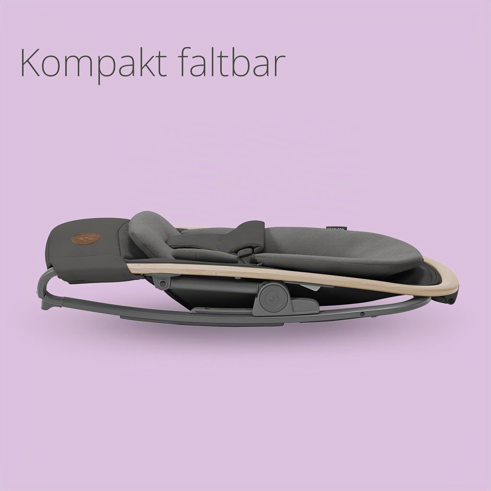 Maxi-Cosi KORI 2-in-1 Ergonomischer Babywippe mit Spielzeugbogen 0-2 Jahre bis 15 kg Neugeborenen Hüpfstuhl 3 Liegepositionen Easy-In Harness Leicht & Kompakt Neugeborenes Kissen Beyond Graphite