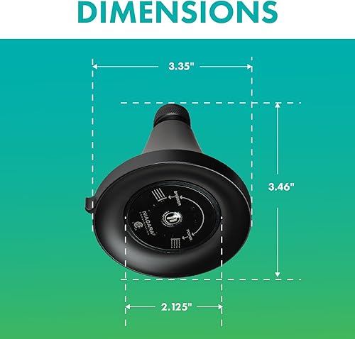 Miniatura 5 de Niagara Conservation N3915MB Earth Luxe - Cabezal de ducha fijo ajustable de 3 pulverizadores con 1.5 GPM, 3.35 pulgadas, montaje en pared, color