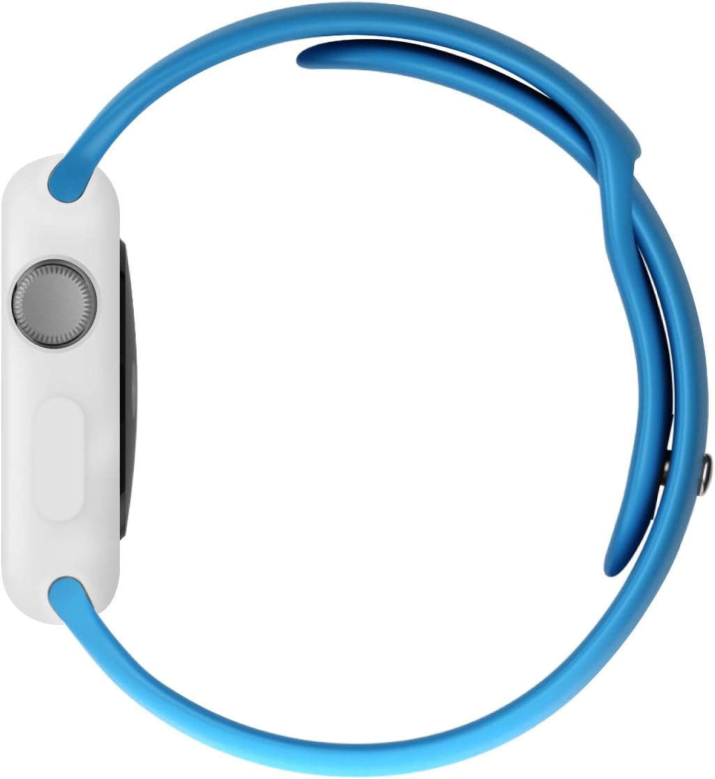 Orzly® - FlexiCase FacePlate for APPLE WATCH (42mm) - Protective Flexible Silicon Gel Case in WHITE - Retail Packed & Designed by Orzly® specifically for use with the APPLE WATCH (For 42mm Version of All 2015 Models - BASIC / SPORT / EDITION)