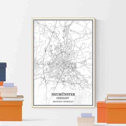 Miniatura 4 de TANOKCRS Póster impreso en lienzo de Manhattan Beach, California, Estados Unidos, mapa, sin marco, moderno, en blanco y negro, regalo de recuerdo,