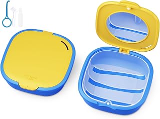 Onterate Zahnprothesenbox mit Spiegel & Bürste