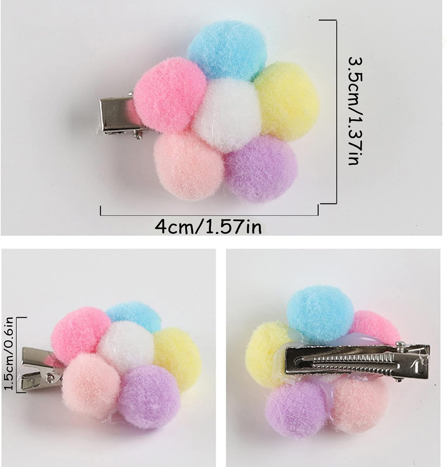 Small Dog Hair Clips Cute Dog Hair Bows Fur Ball Flower Girls Puppies Hair Barrettes Alligator Hair Clips Cat Puppy Party Birthday Grooming Hair Accessories image 3