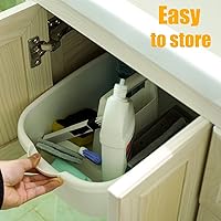 Vista 5 de 2-Pack Large White Cleaning Caddy for Cleaning Supplies with Handle - Portable Plastic Tote Organizer for Shower, Bathroom, Kitchen, Under Sink