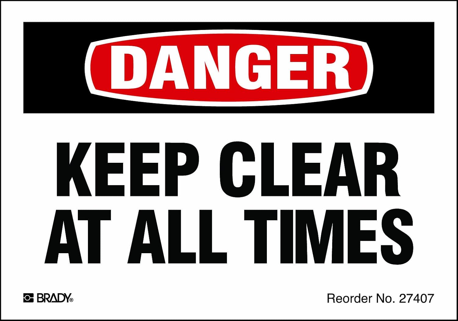 Brady Machine and Equipment Labels, Engineering Grade Reflective Sheeting, Black/Red On White
