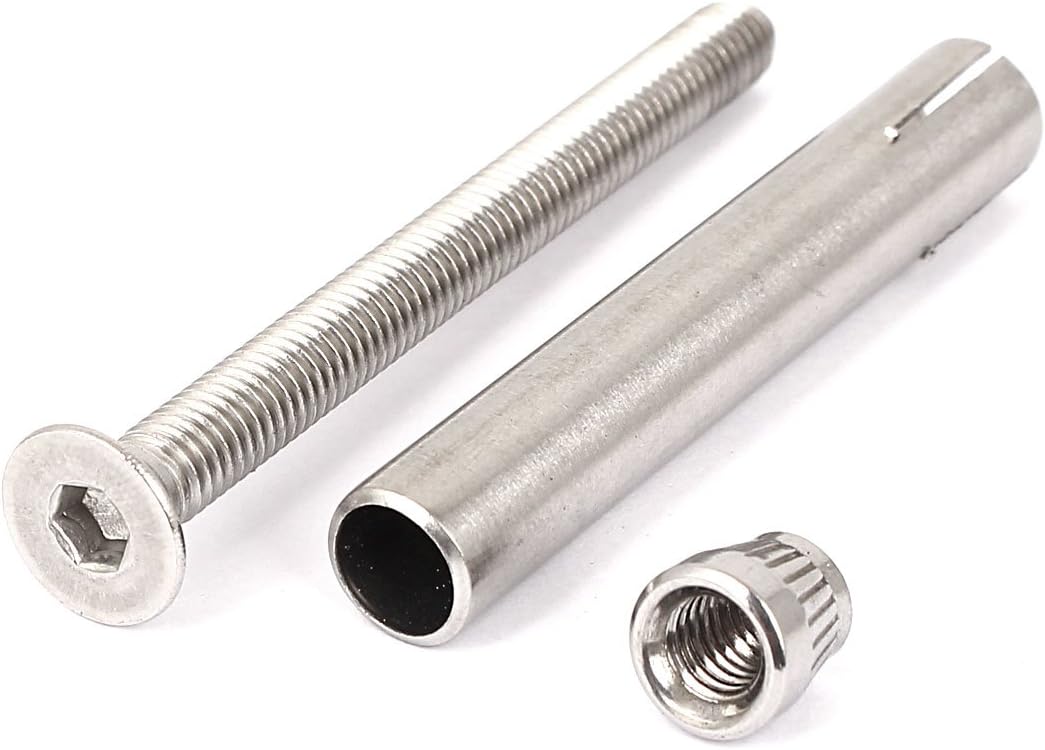 4pcs M8x60mm Screws & Bolts Hex Socket Flat Head Split Sleeve Expansion Anchor Anchor Bolts Bolts Screw