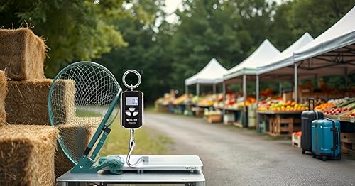 Miniatura 9 de Klau Báscula de pescado portátil de 440.9 lbs  400 libras Pesas colgantes digitales resistentes con pantalla LCD con retroiluminación para el hogar,