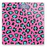 Weight Scale Digital Scale for Body Weight Bathroom Scales Personalized Scale for Body Weight 400 lbs with Large Backlit Display Easy Read - Pink Leopard