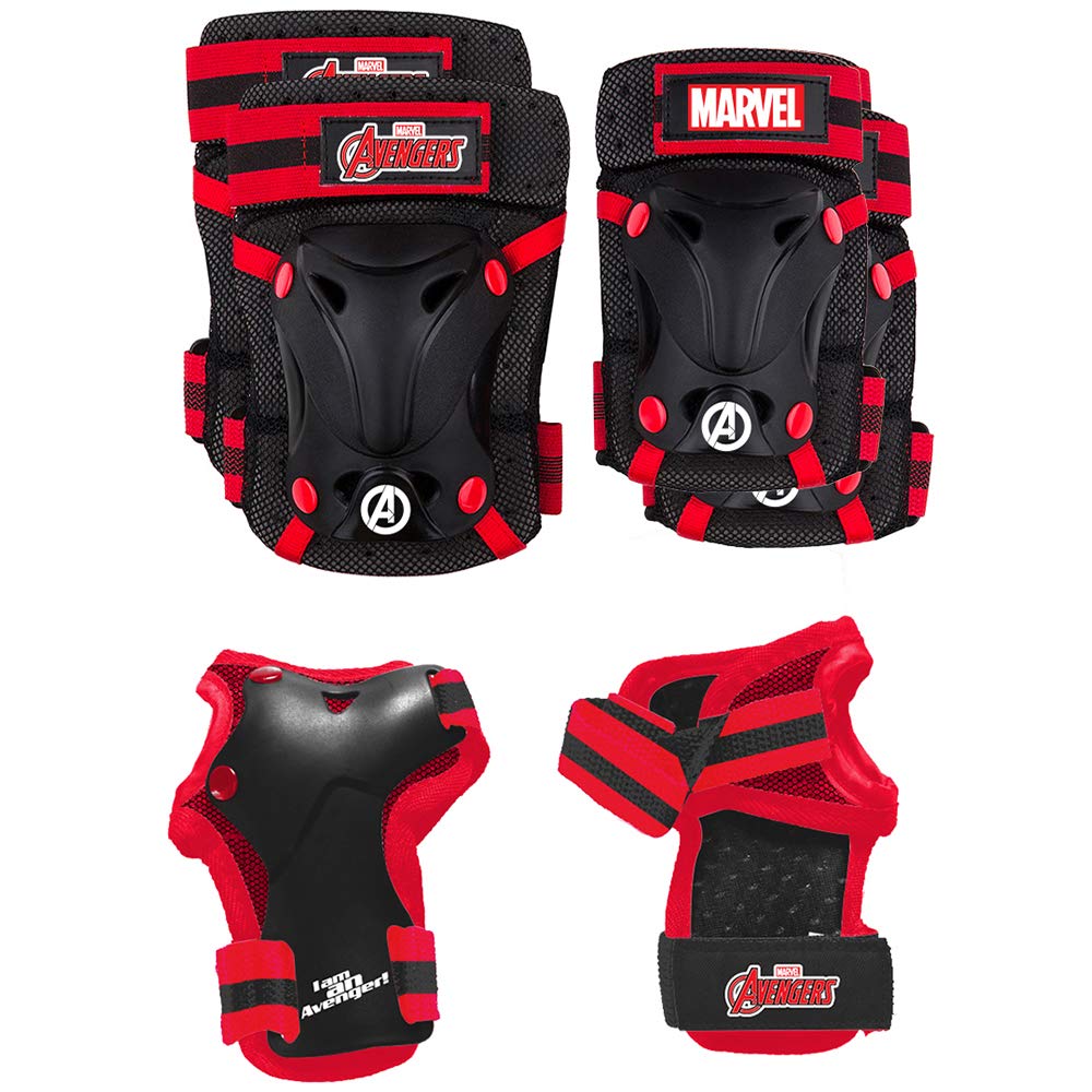 Rodilleras y coderas Avengers para tardes de patinete seguras en el parque infantil 4