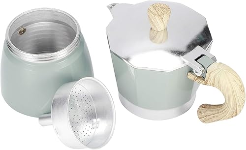 Miniatura 7 de Cafetera de café expreso de 3/6, cafetera italiana de aluminio, cafetera italiana para estufa, cafetera percoladora (3 tazas/5 onzas)