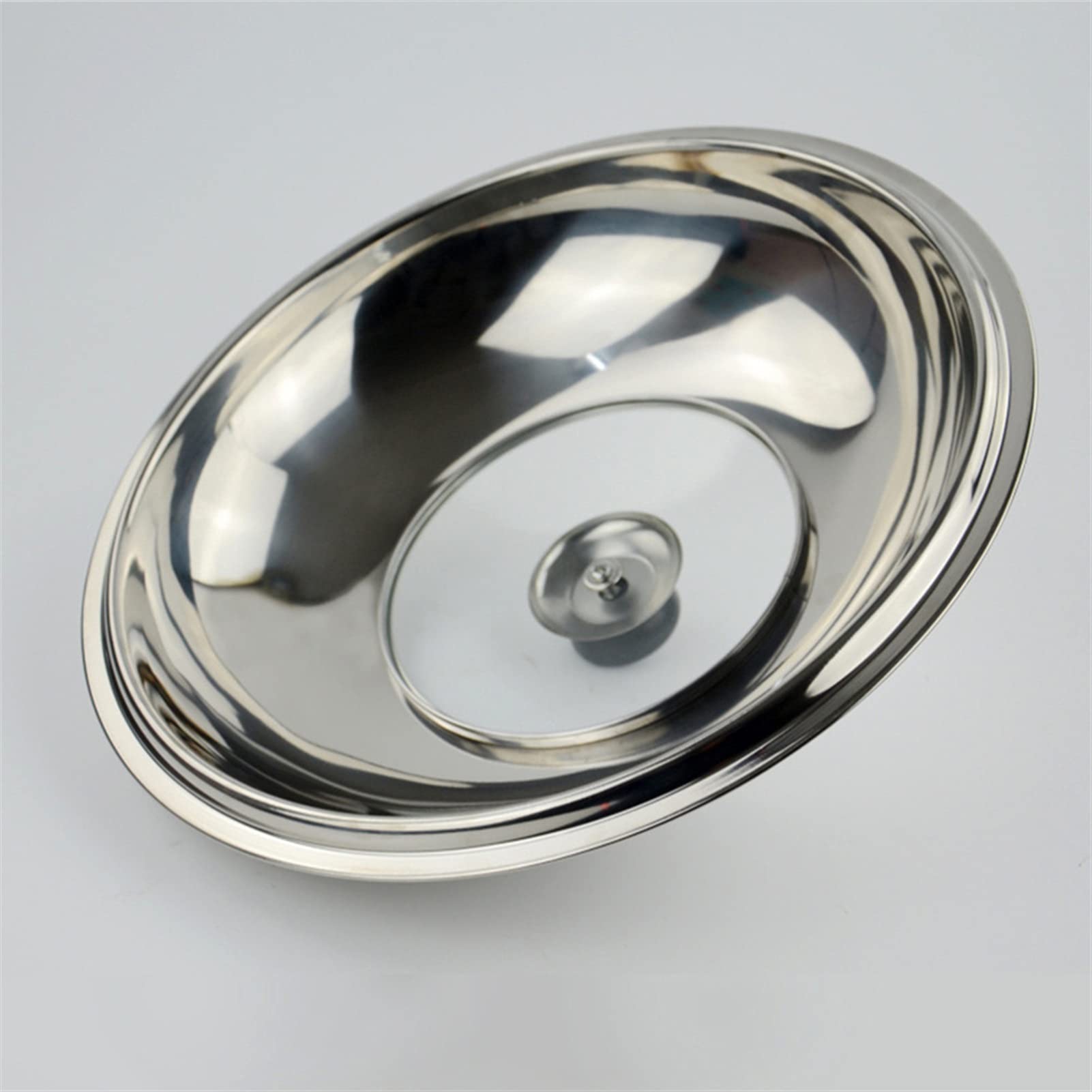 Pfannendeckel Edelstahl Topfdeckel mit einfachem Griff Multifunktions-Anti-Ölspritzer, dicke Topfabdeckung, Schutz für Küche, Kochgeschirr, Deckel, Glasdeckel (Farbe: 30 cm)