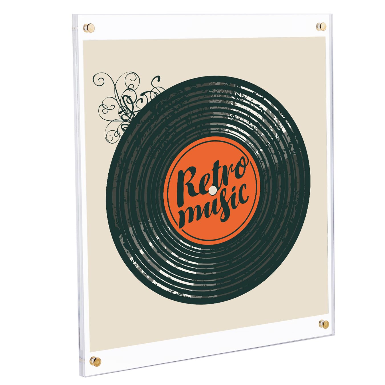 Antilope Cornice in acrilico per dischi in vinile, senza foratura, autoadesiva, per album musicali, supporto da parete per singolo LP, confezione da 3