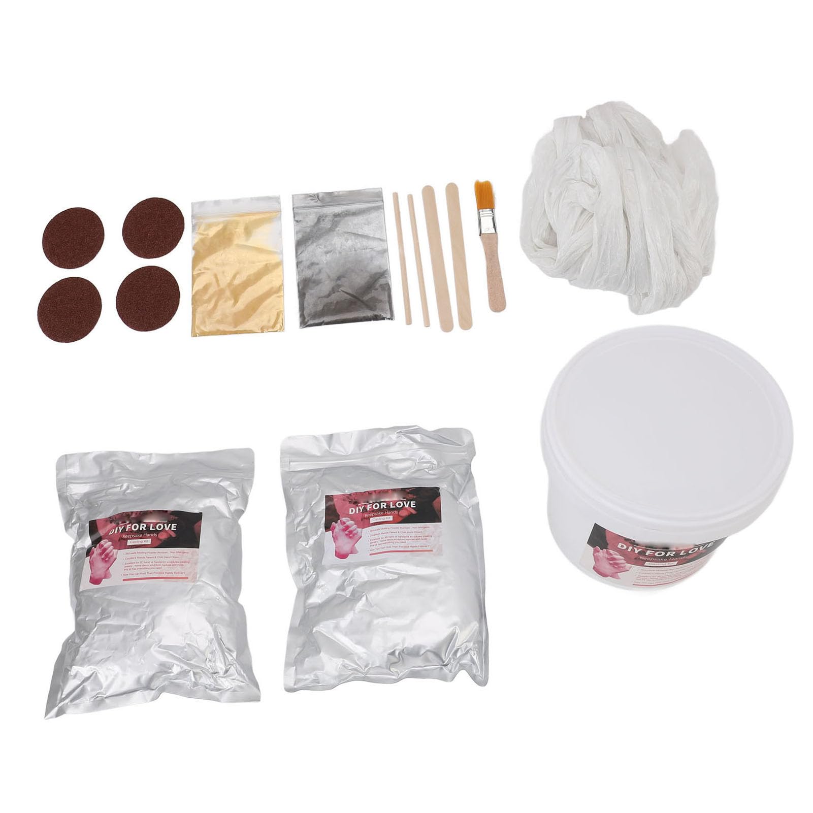 Kit de moulage à la main 3D avec poudre de plâtre pour créer une main réaliste pour les couples, la famille, un anniversaire de mariage, la Saint-Valentin, un cadeau d'anni