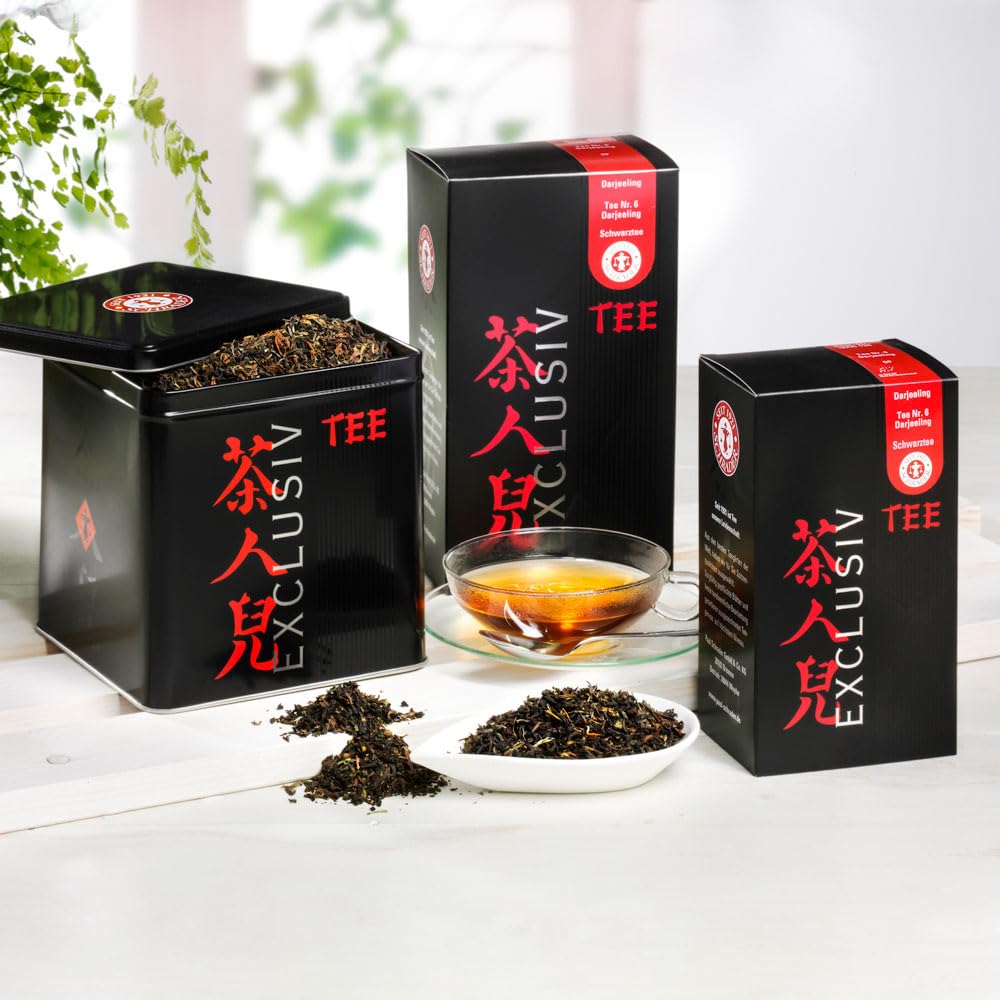 Schrader | Tee Nr. 6 | Schwarzer Tee | Darjeeling Orange Pekoe | in Bio-Qualität 1000g (2 Kartons à 500g)